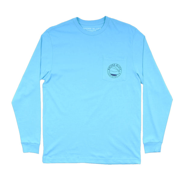 Heybo Long Sleeve Fishing Shirt--Azure Blue – Bluff Town District