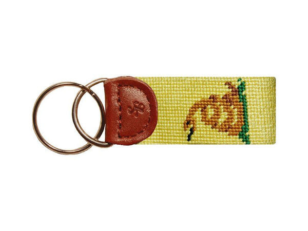 Gadsden Flag Needlepoint Key Fob in Yellow  