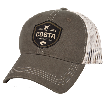 Shield Trucker Hat in Moss & Stone by Costa Del Mar