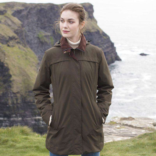 Dubarry of Ireland Leopardstown Women's Gore-Tex Coat in Olive by Dubarry of Ireland