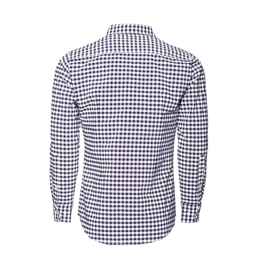 The "Montauk" Gingham Dress Shirt in Navy   