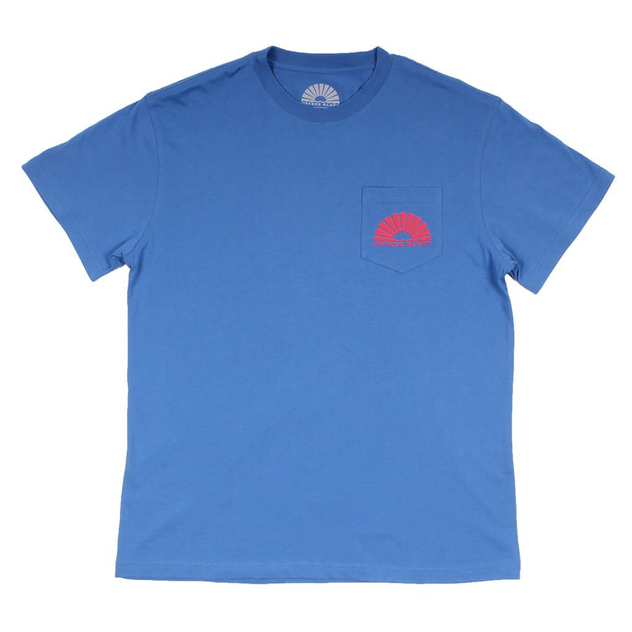 Wake N Bait Simple Pocket Tee in Chill Blue by Waters Bluff