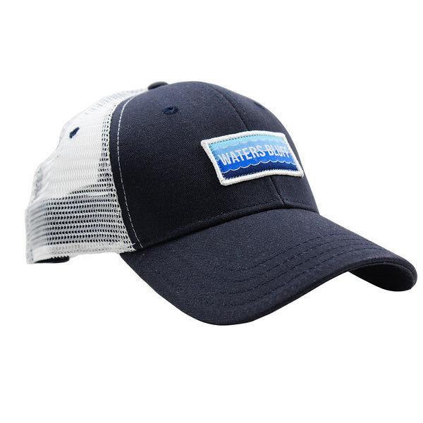 Wave Trucker Hat in Navy & White 