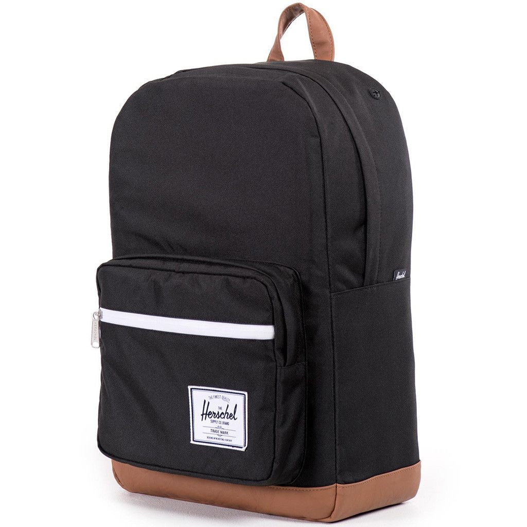  Herschel Pop Quiz Backpack, Black/Black Synthetic Leather,  Classic 22L