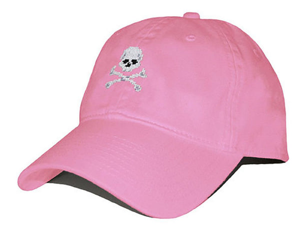 Jolly Roger Needlepoint Hat in Pink  