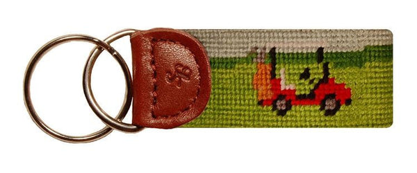 Golf Cart Needlepoint Key Fob  