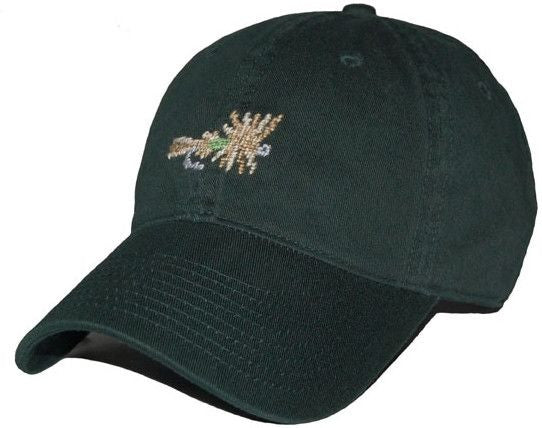 Dry Fly Needlepoint Hat in Hunter Green  