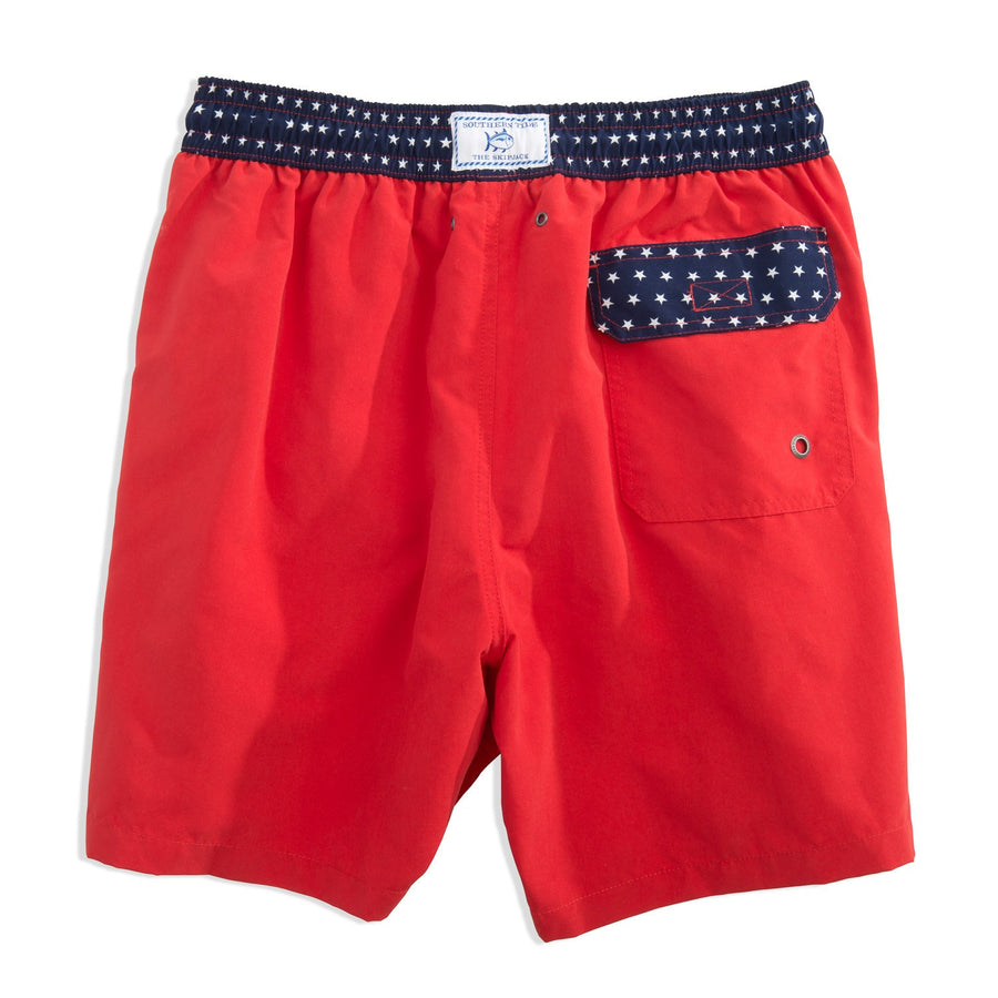 Stars Swim Trunk in Red   