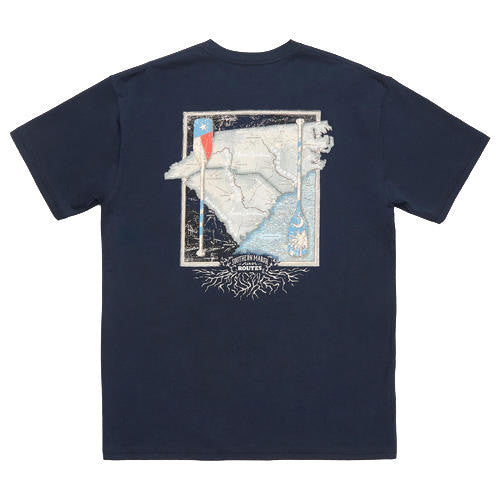 River Route Collection - North Carolina & South Carolina Tee in Navy by Southern Marsh  - 1