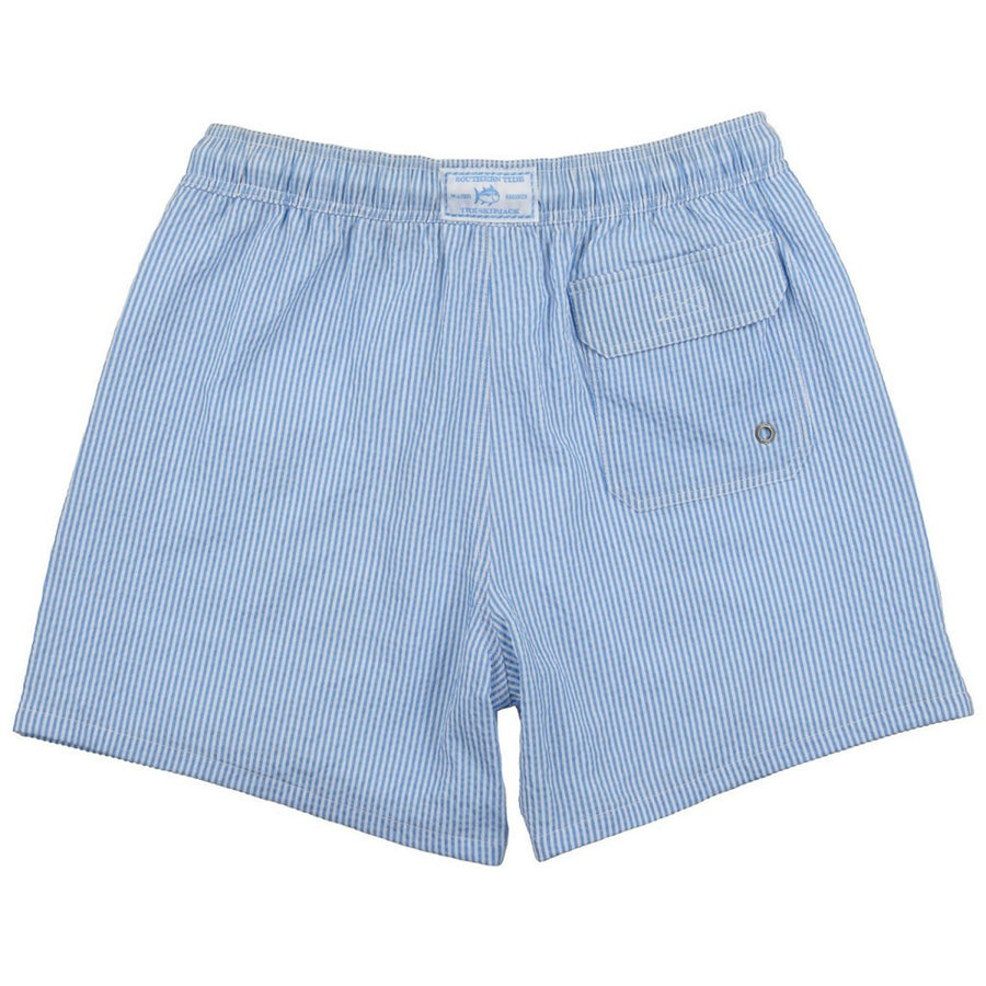 Seersucker Swim Trunks in Ocean Channel   